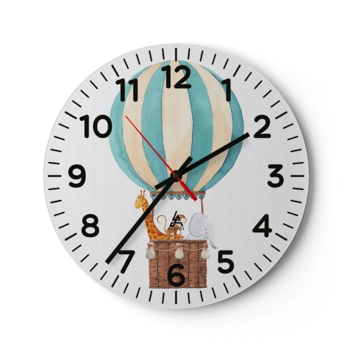 Wanduhr - Glasuhr - Fantastische Reise - 40x40 cm