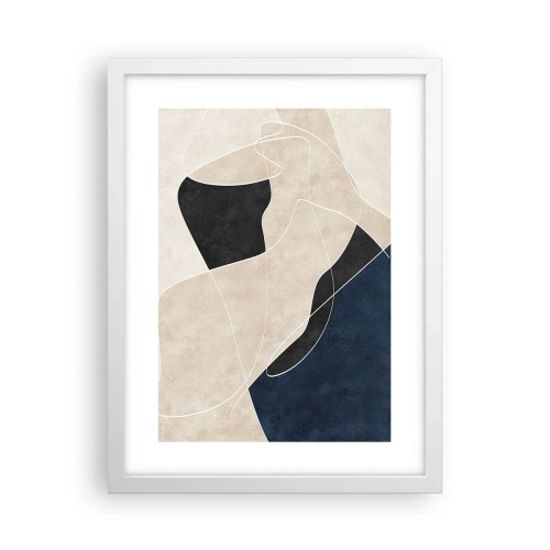 Poster in einem weißen Rahmen - Abstrakte Komposition – Farbkontrast - 30x40 cm