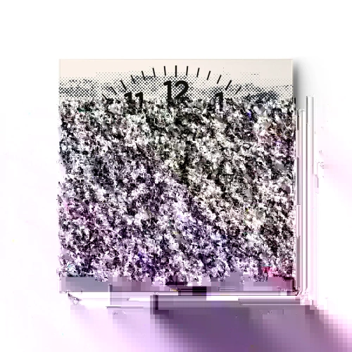 Wanduhr - Glasuhr - Nebelige Komposition - 40x40 cm