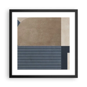 Poster in einem schwarzem Rahmen - Komposition aus Einfachheit und Rundheit - 40x40 cm