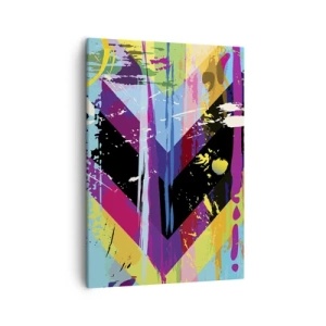 Bild auf Leinwand - Leinwandbild - Abstraktes Muster mit bunten geometrischen Formen - 50x70cm - Von oben nach unten - Moderne Wanddekoration für Wohnzimmer und Schlafzimmer ARTTOR