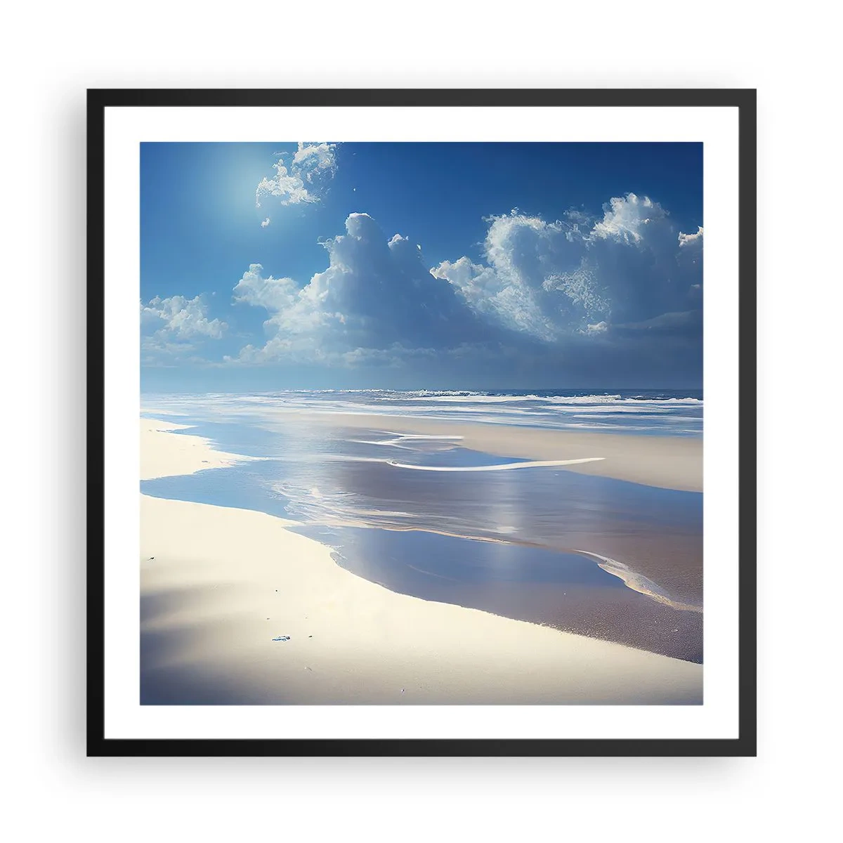 Poster in einem schwarzem Rahmen - Paradiesischer Urlaub - 60x60 cm