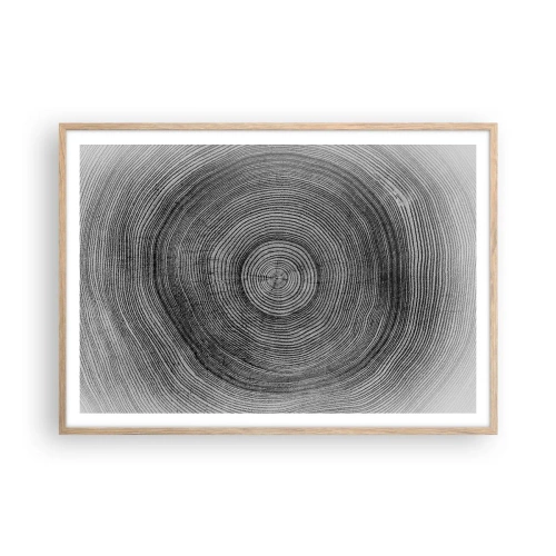 Poster in einem Rahmen aus heller Eiche - Zeichen der Zeit - 100x70 cm