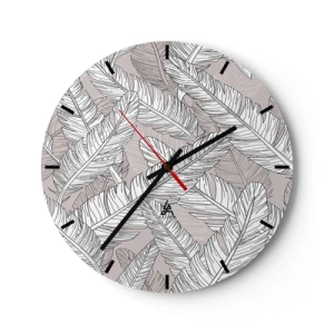 Wanduhr - Glasuhr - Ein Federwirbel - 40x40 cm