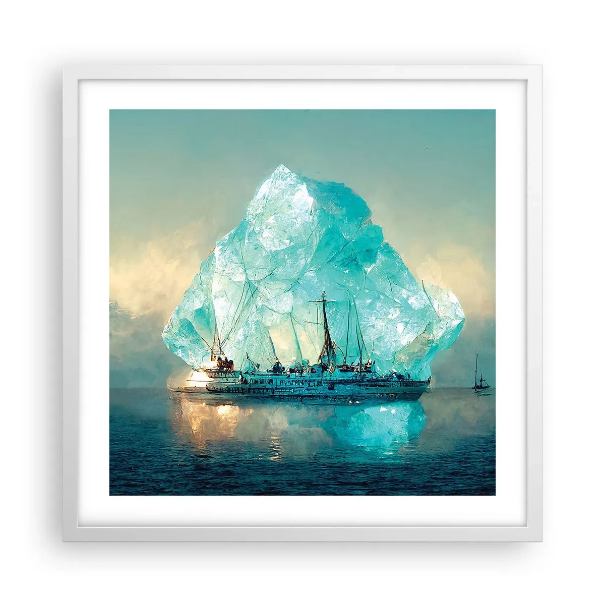 Poster in einem weißen Rahmen - Arktischer Diamant - 50x50 cm