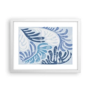 Poster in einem weißen Rahmen - Blaue Farne - 40x30 cm