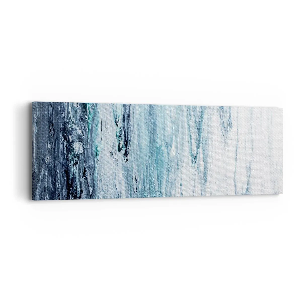 Bild auf Leinwand - Leinwandbild - Blaue Eiszapfen - 90x30 cm