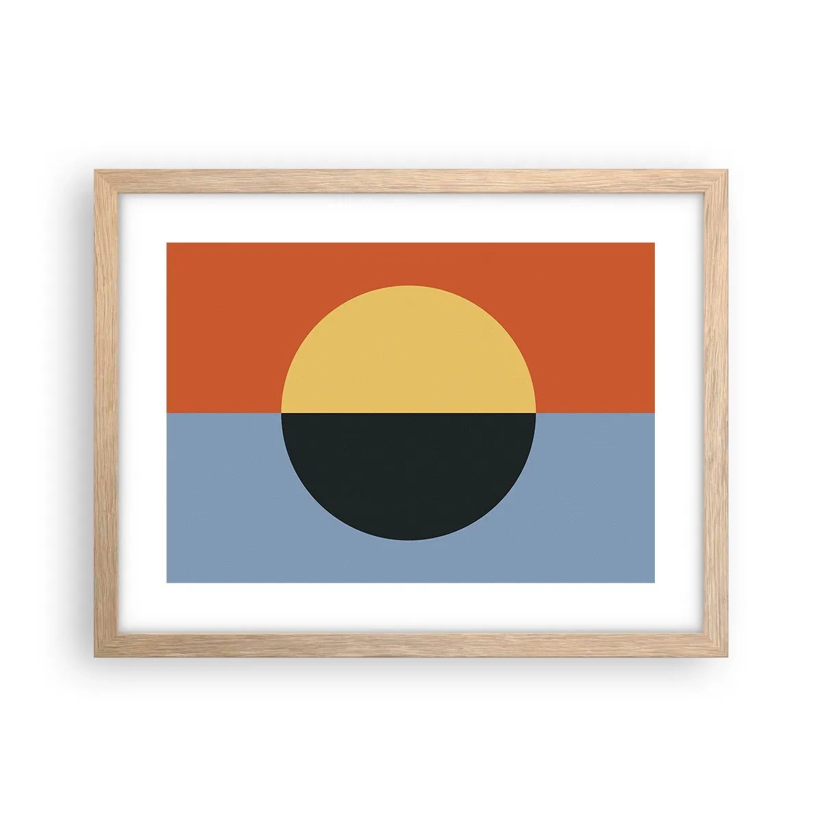 Poster in einem Rahmen aus heller Eiche - Eine Komposition aus Wärme und Kühle - 40x30 cm