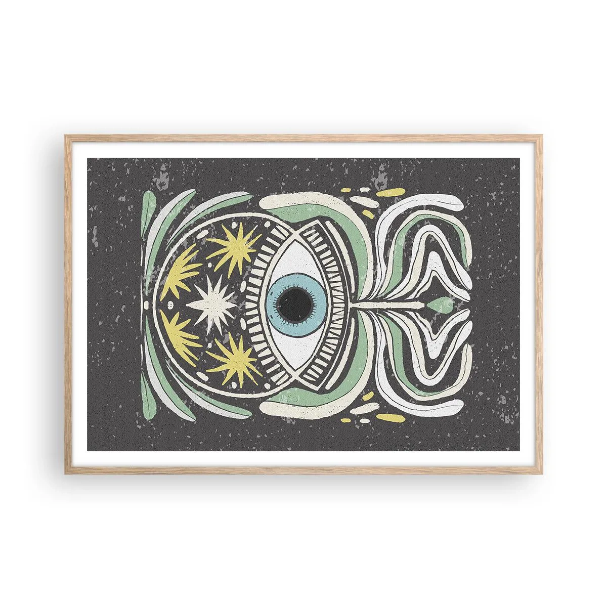 Poster in einem Rahmen aus heller Eiche - Stammesrituale - 100x70 cm