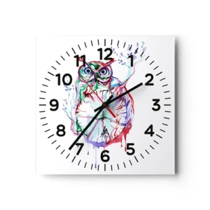 Wanduhr - Glasuhr - Von Natur aus klug - 40x40 cm