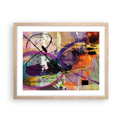 Poster in einem Rahmen aus heller Eiche - Du kannst geradeaus oder umhergehen - 50x40 cm