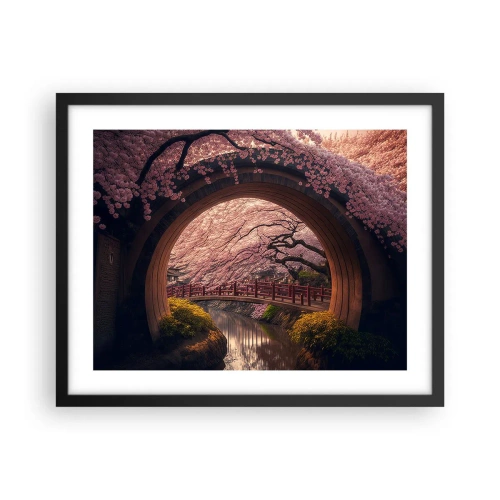 Poster in einem schwarzem Rahmen - Japanischer Frühling - 50x40 cm