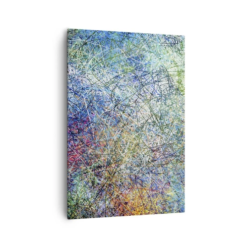 Bild auf Leinwand - Leinwandbild - Abstrakte Komposition mit mehrfarbigen Linien und Texturen - 70x100cm - Es ist nicht so einfach - Moderne Wanddekoration für Wohnzimmer und Schlafzimmer ARTTOR
