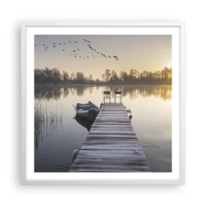 Poster in einem weißen Rahmen - Ich komme nach einiger Zeit zurück - 60x60 cm