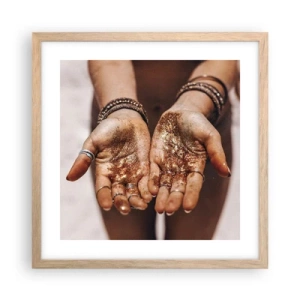 Poster in einem Rahmen aus heller Eiche - Ein Geschenk für dich - 40x40 cm