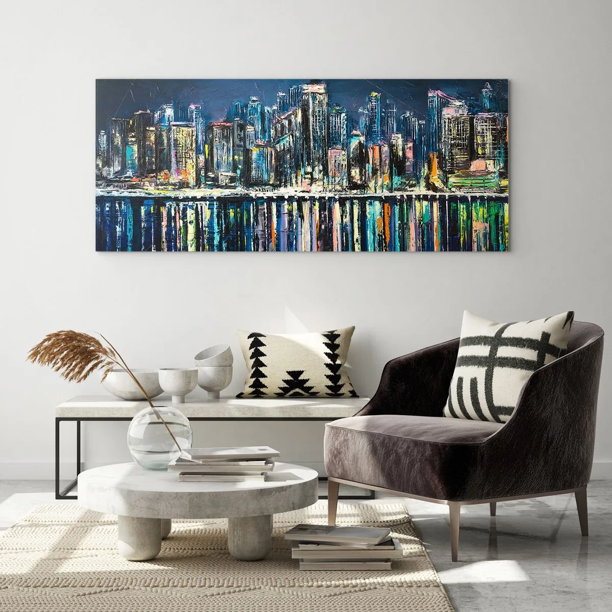 Glasbild - Bild auf glas - Kaskade von Lichtern - 90x30 cm