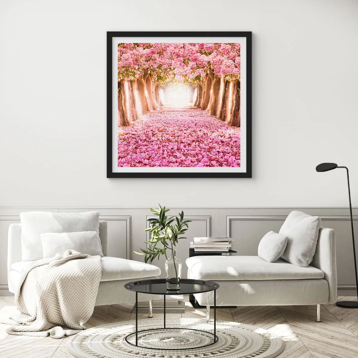 Poster in einem schwarzem Rahmen - Der Weg ins Paradies - 50x50 cm