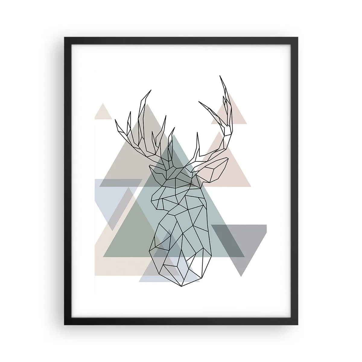 Poster in einem schwarzem Rahmen - In einem geometrischen Wald - 40x50 cm