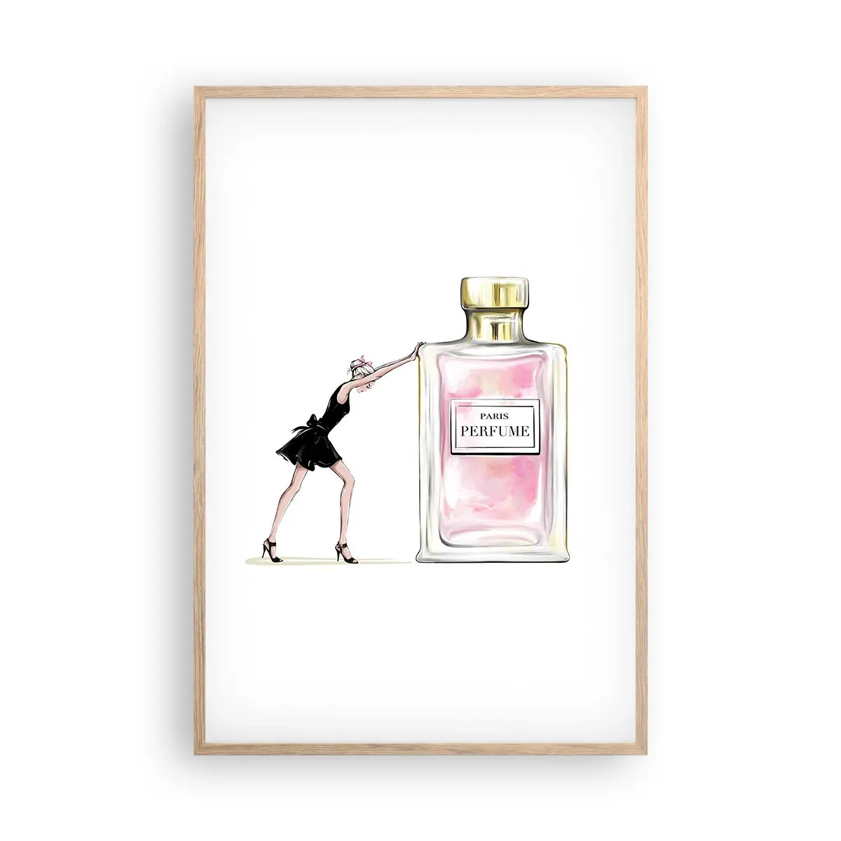 Poster in einem Rahmen aus heller Eiche - Essenz der Weiblichkeit - 61x91 cm