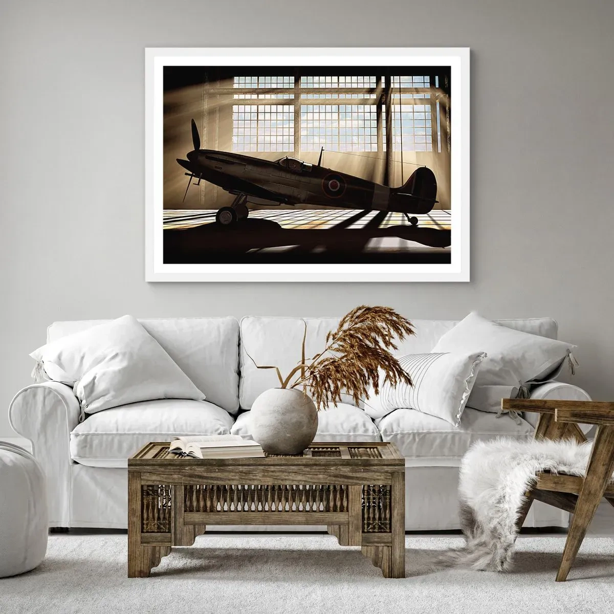 Poster in einem weißen Rahmen - Die Ruhe eines Kriegers - 50x40 cm