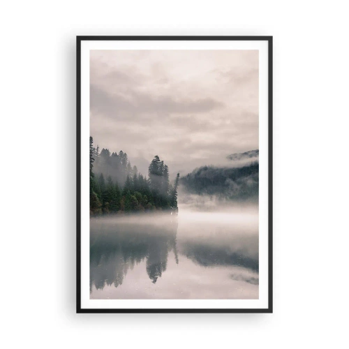 Poster in einem schwarzem Rahmen - In Reflexion, im Nebel - 70x100 cm