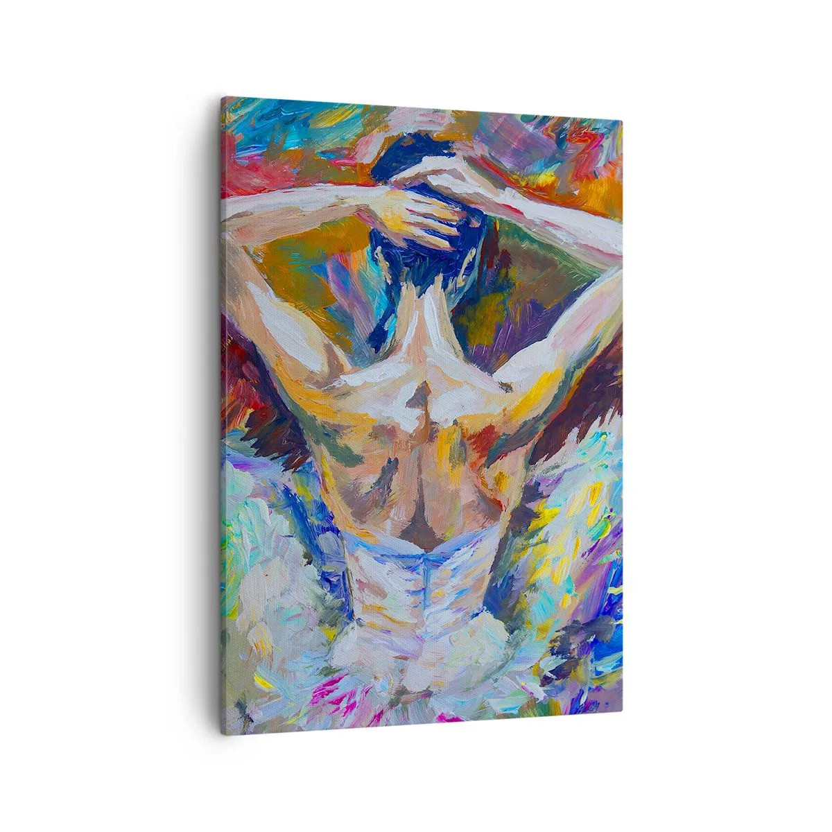 Bild auf Leinwand - Leinwandbild - Eine Ballerina in dynamischen Farben und malerischem Ausdruck - 50x70cm - Es kann alles sein - Moderne Wanddekoration für Wohnzimmer und Schlafzimmer ARTTOR
