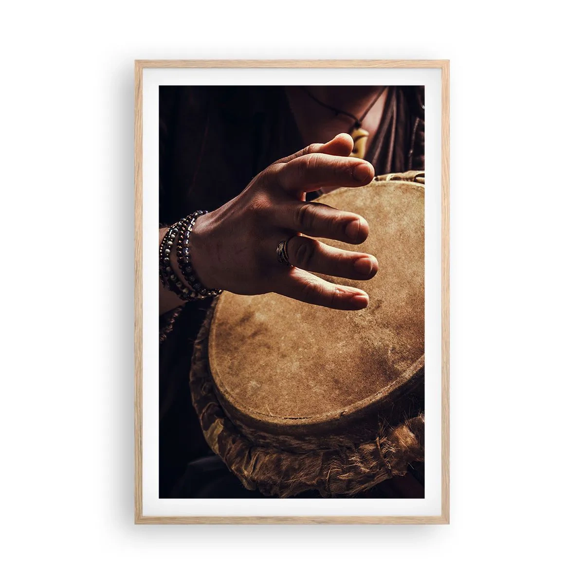 Poster in einem Rahmen aus heller Eiche - Im Rhythmus des Herzens - 61x91 cm