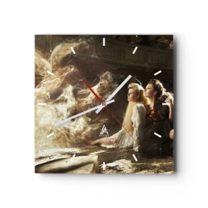 Wanduhr - Glasuhr - Und es gab Poesie - 40x40 cm