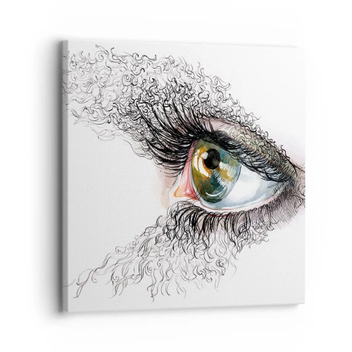 Bild auf Leinwand - Leinwandbild - Schau direkt in die Seele - 30x30 cm