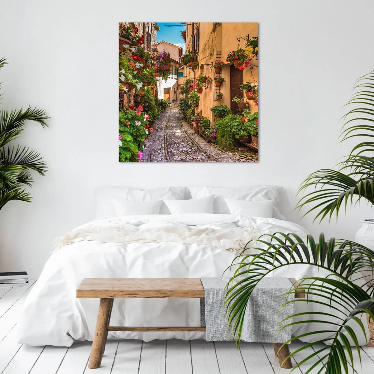 Bild auf Leinwand - Leinwandbild - Italienische Gasse - 30x30 cm