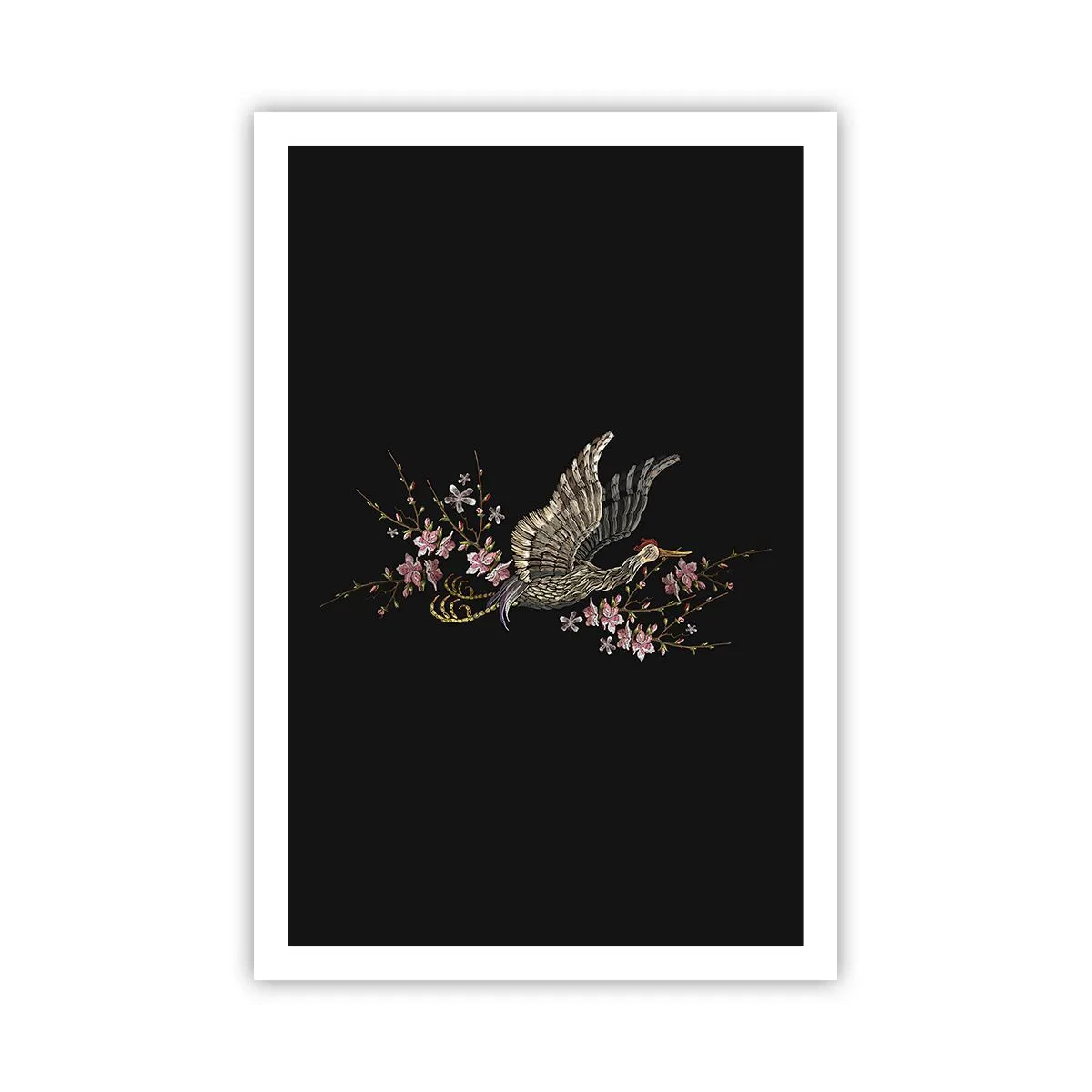 Poster - Exotischer gestickter Vogel - 61x91 cm