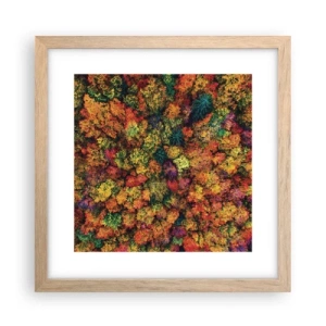 Poster in einem Rahmen aus heller Eiche - Blumenstrauß aus Herbstbäumen - 30x30 cm