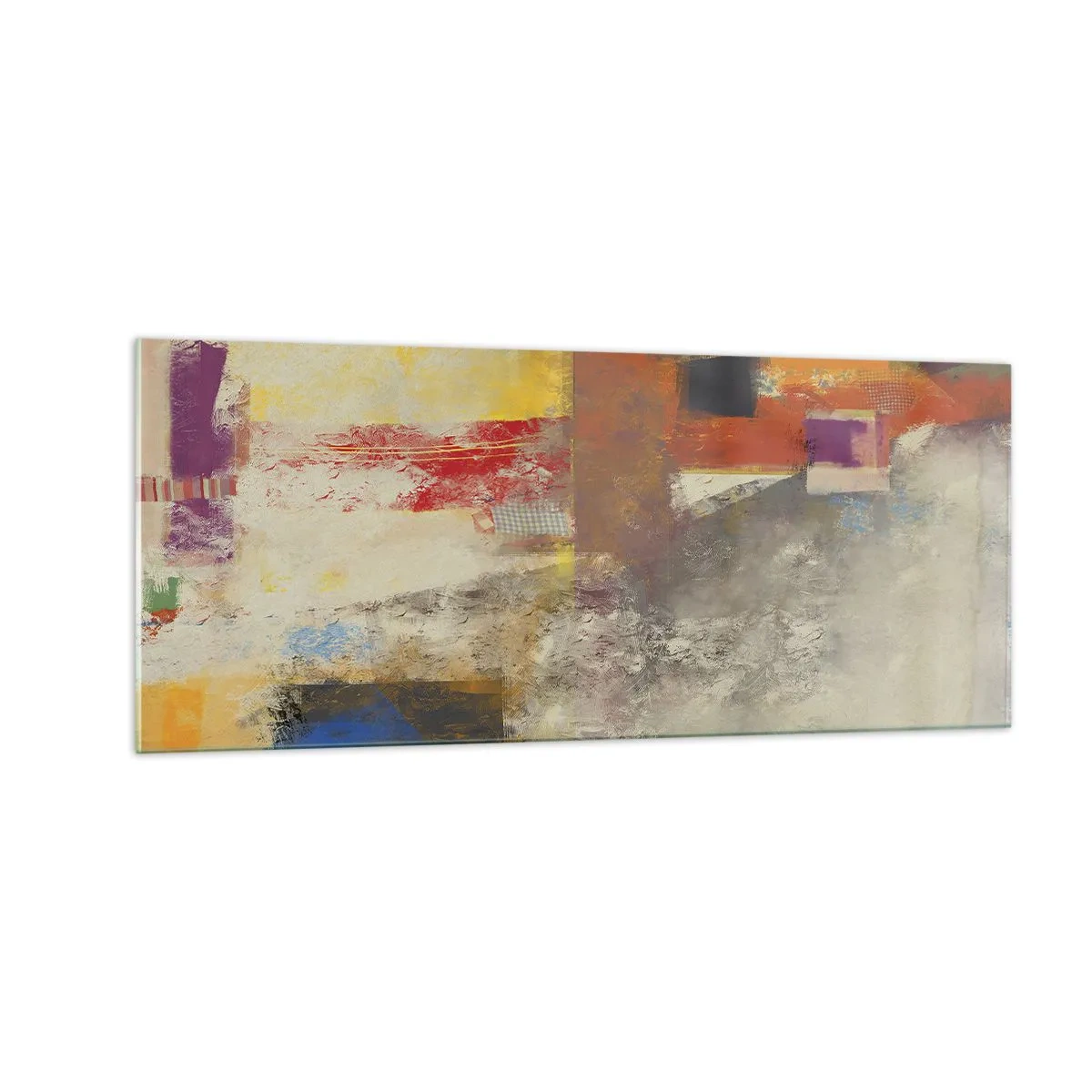 Glasbild - Bild auf glas - Geometrie der Farben - 100x40 cm