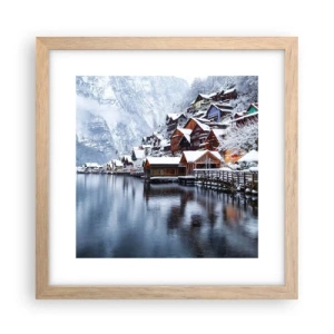 Poster in einem Rahmen aus heller Eiche - In winterlicher Dekoration - 30x30 cm