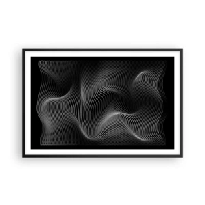 Poster in einem schwarzem Rahmen - Lichttanz im Raum - 91x61 cm