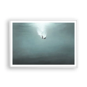 Poster in einem weißen Rahmen - In den Armen des Ozeans - 100x70 cm