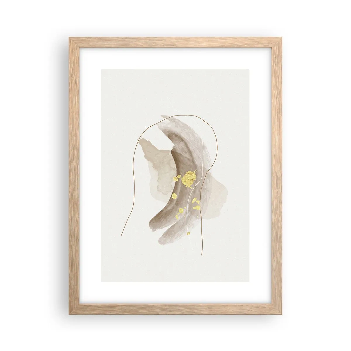 Poster in einem Rahmen aus heller Eiche - Im Weltraum begegnet - 30x40 cm