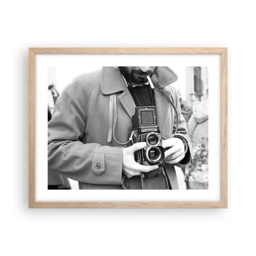 Poster in einem Rahmen aus heller Eiche - Retro-Stil - 50x40 cm