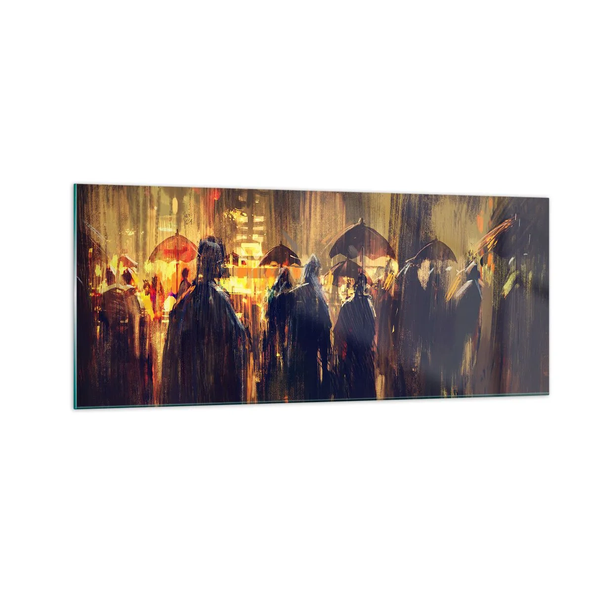 Glasbild - Bild auf glas - Anhänger des Regens - 100x40 cm