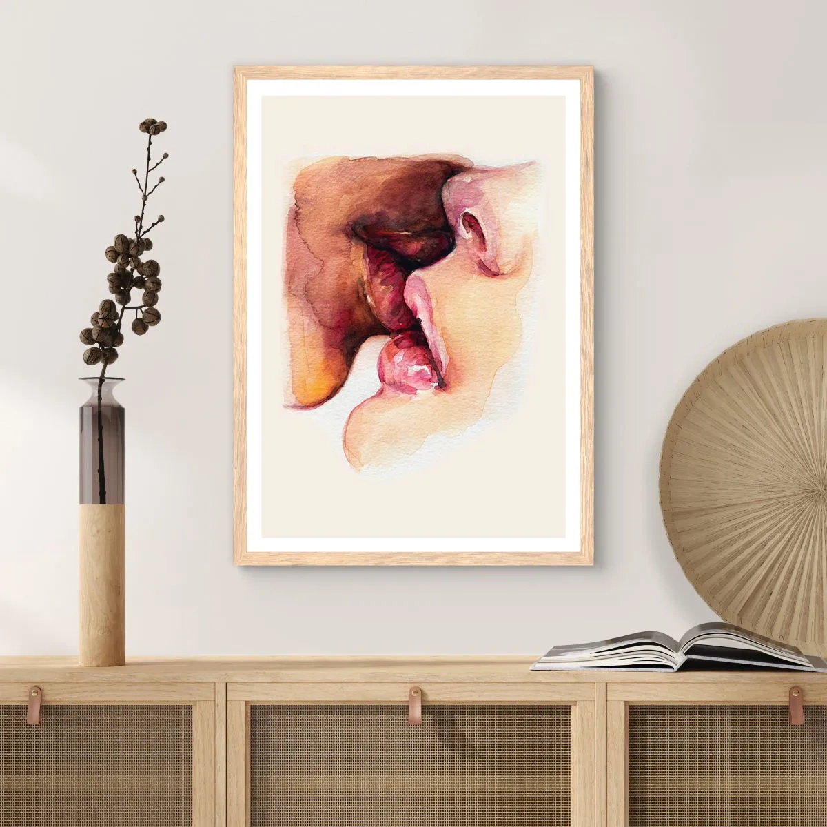 Poster in einem Rahmen aus heller Eiche - Wie Tag und Nacht, Erde und Himmel - 70x100 cm