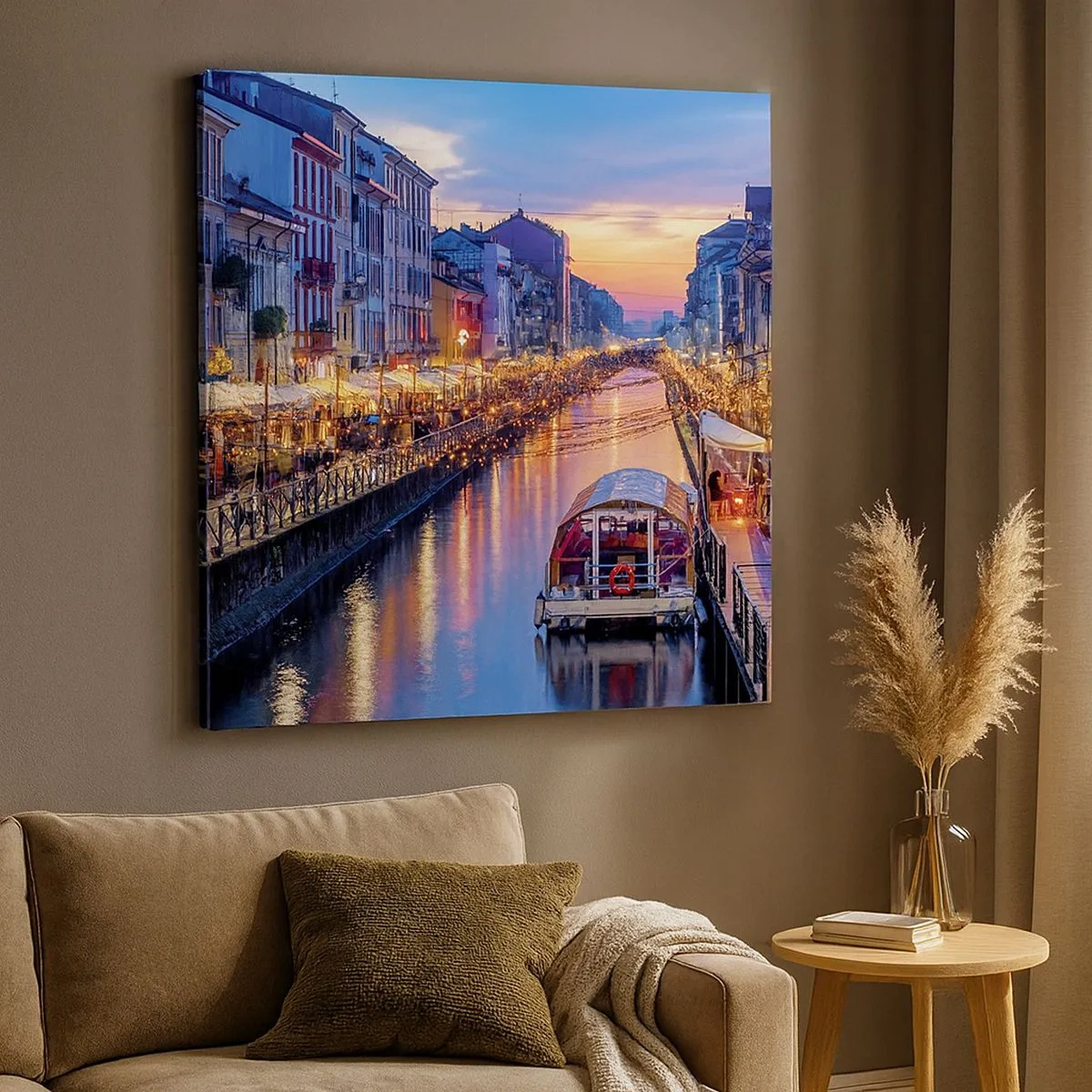 Bild auf Leinwand - Leinwandbild - Ein Abend voller Licht und Spaß - 30x30 cm