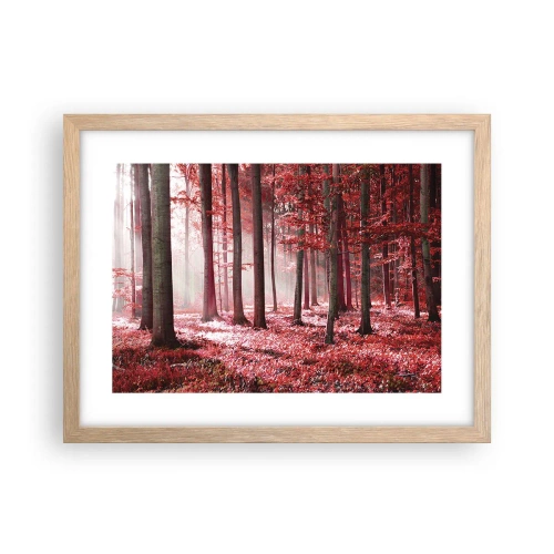 Poster in einem Rahmen aus heller Eiche - Rot ist genauso schön - 40x30 cm