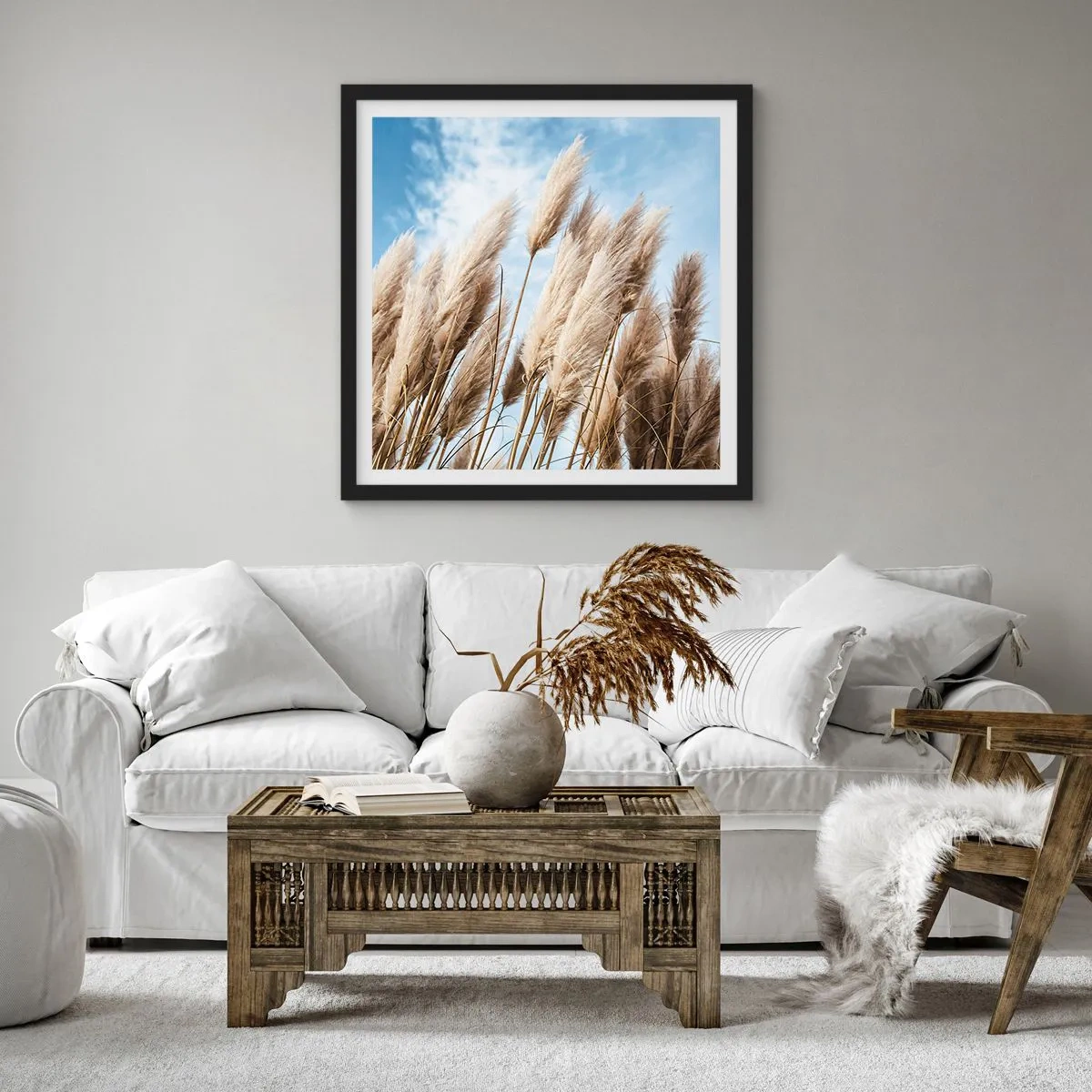 Poster in einem schwarzem Rahmen - Sonnige und windige Liebkosungen - 30x30 cm