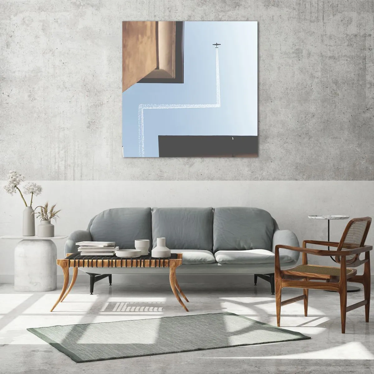 Glasbild - Bild auf glas - Über dem Stadtlabyrinth - 60x60 cm