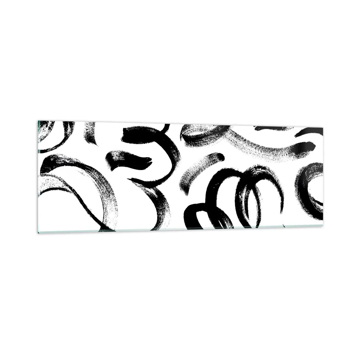 Glasbild - Bild auf glas - Schwarz auf Weiß - 90x30 cm