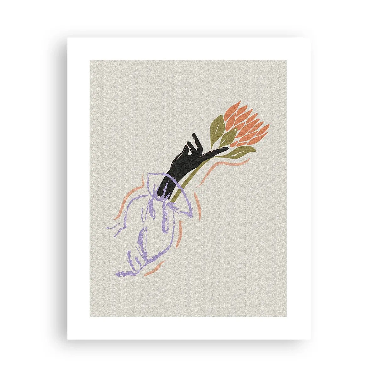Poster - Schwesterliche Berührung - 40x50 cm