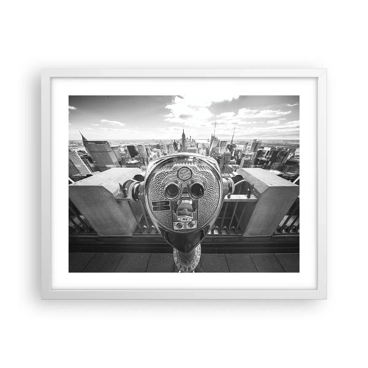 Poster in einem weißen Rahmen - Stadt über den Städten - 50x40 cm