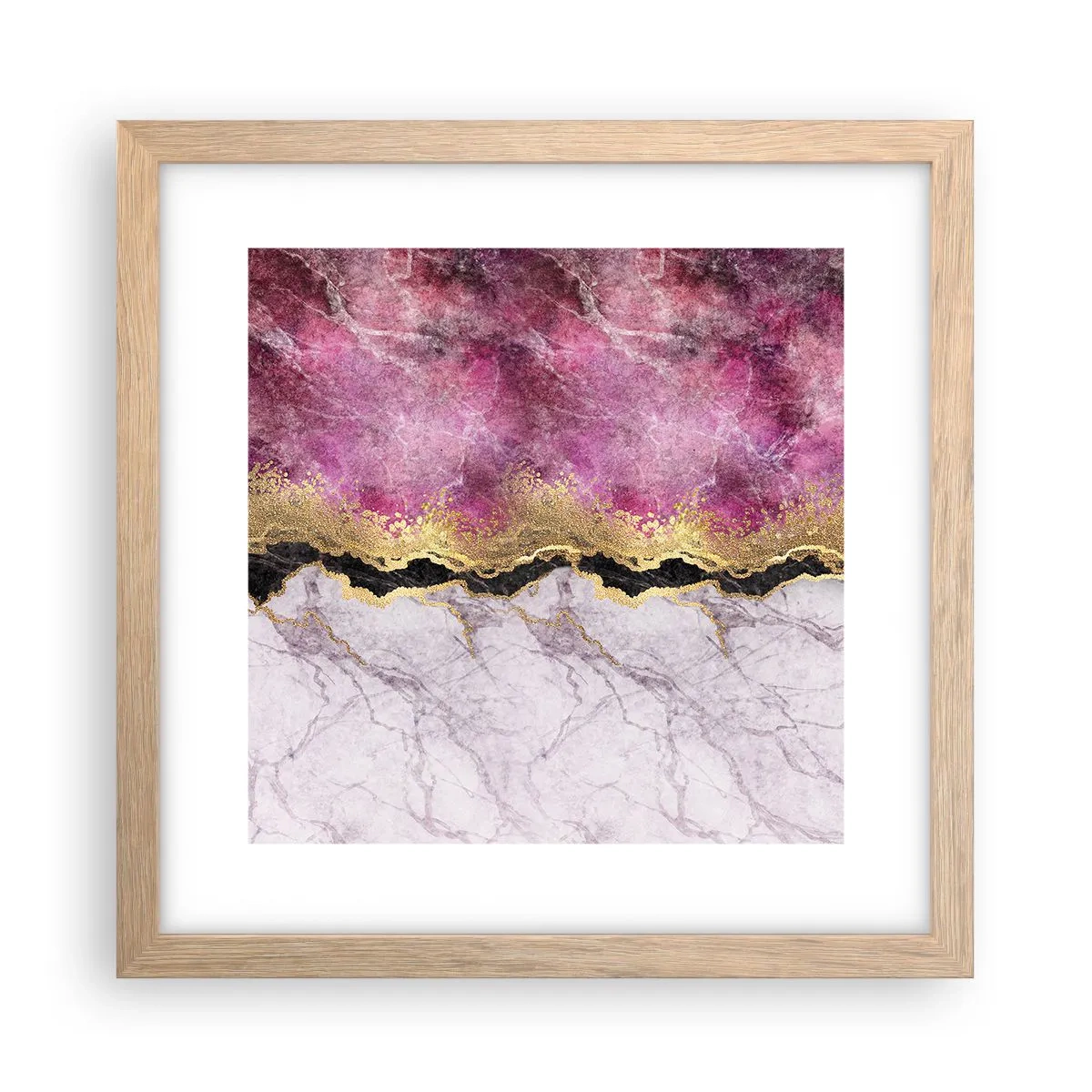 Poster in einem Rahmen aus heller Eiche - An der Grenze - 30x30 cm