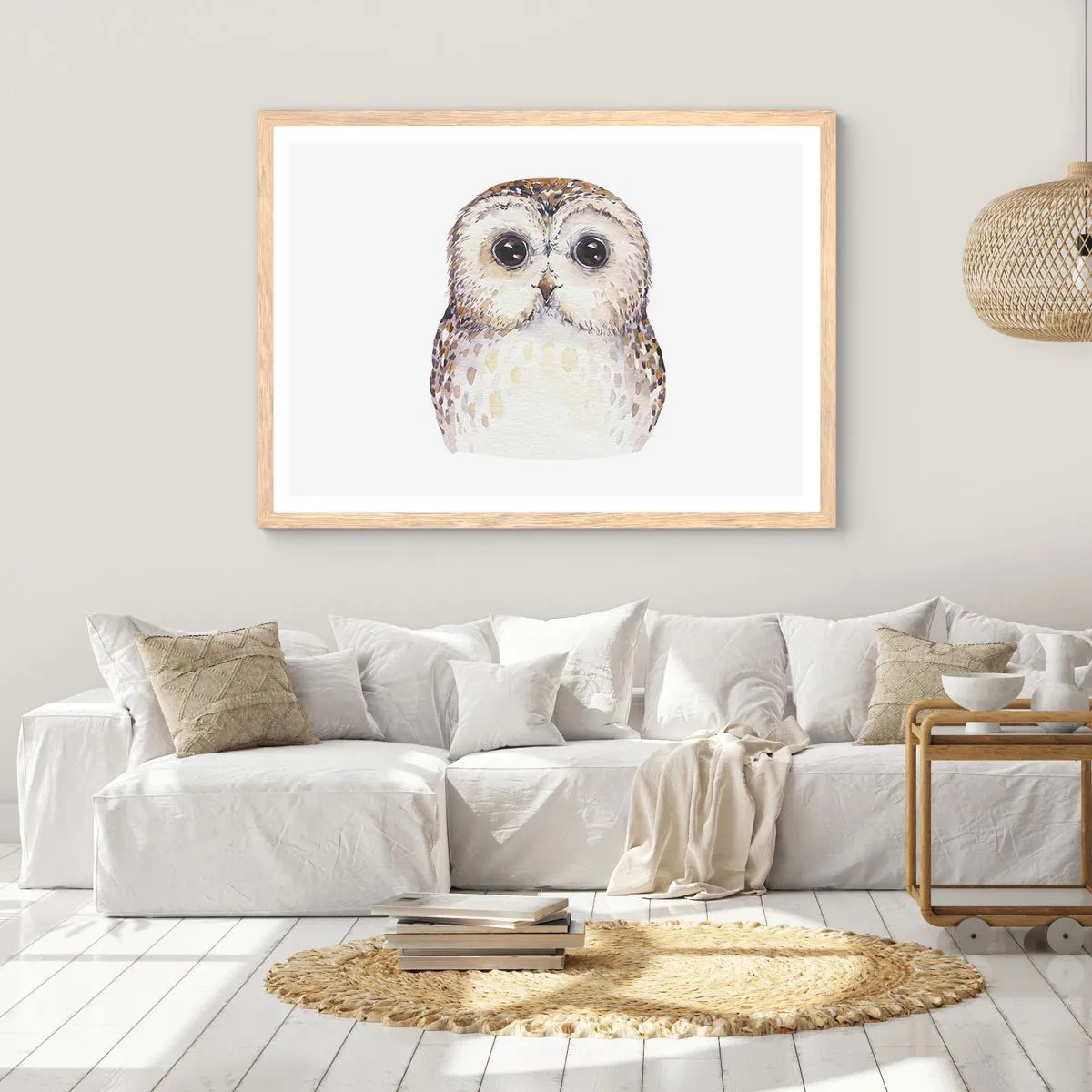 Poster in einem Rahmen aus heller Eiche - Schau mir in die Augen - 50x40 cm