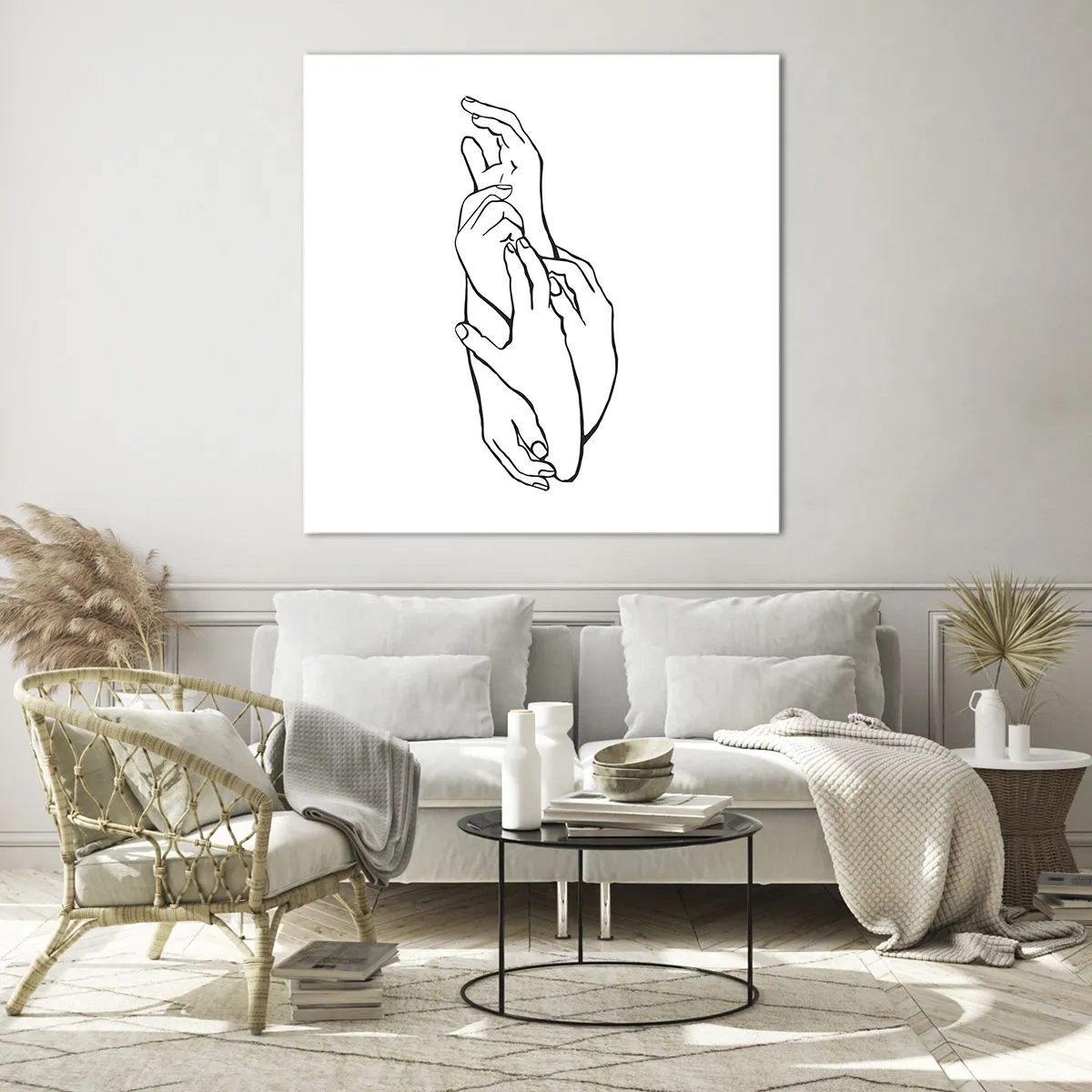 Glasbild - Bild auf glas - Gute Geste - 70x70 cm